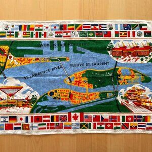 Expo 67 Linen Tea Towel - EUC